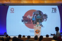 Lyndall Stein, Chair of the Board of Trustees of CARE International UK speaking at the event