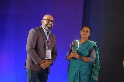 Ranil DeSilva handed over the crest to Nishat Majumder, first Bangladeshi woman to summit Mount Everest